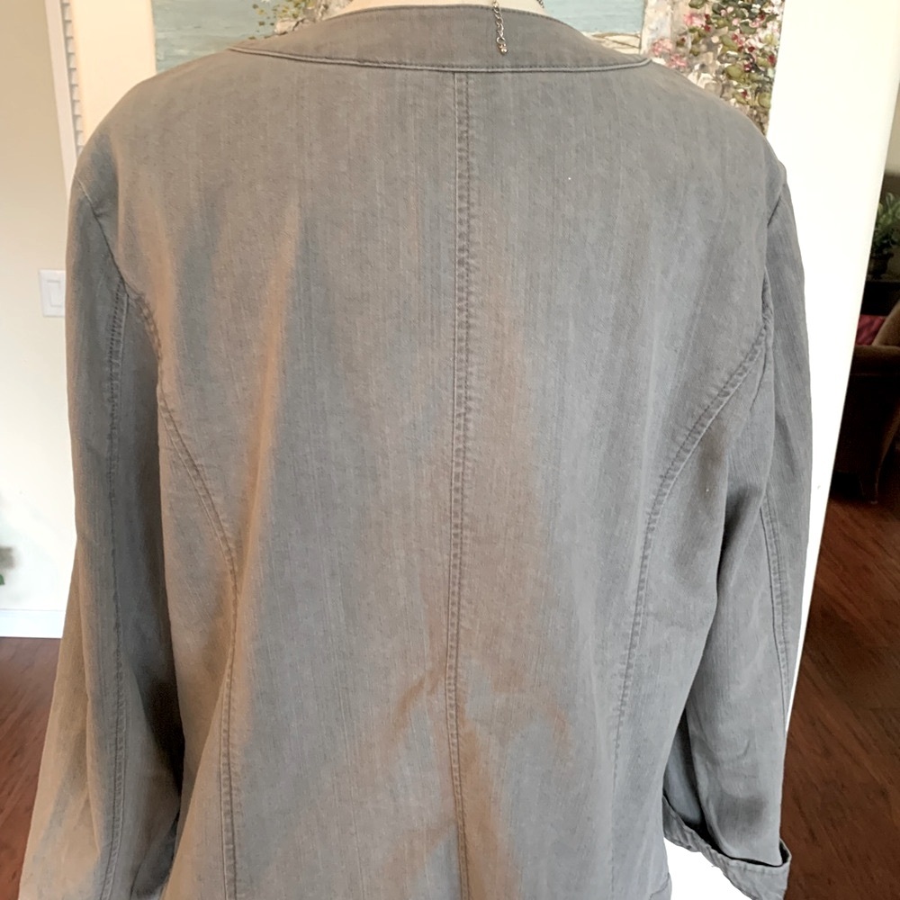 Chico's Light Gray Denim Jacket - Picture 4 of 5